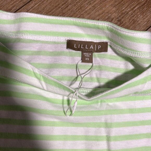 NWOT Lilla P Boat Neck Striped Tee - Picture 2 of 3